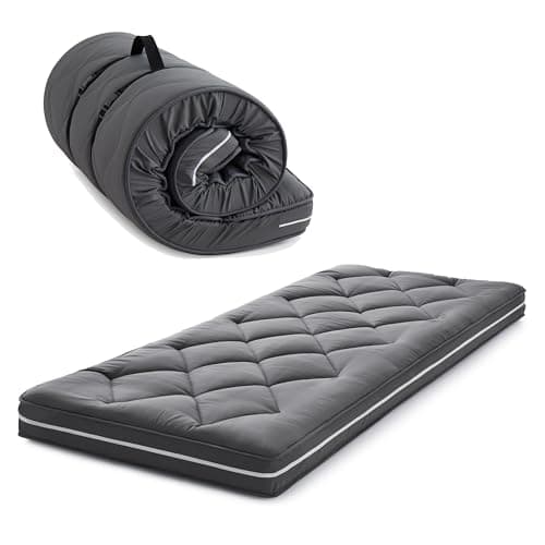 4-Inch Small Gel Memory Foam Cot Mattress Topper,Portable Roll-Up Sleep Pad