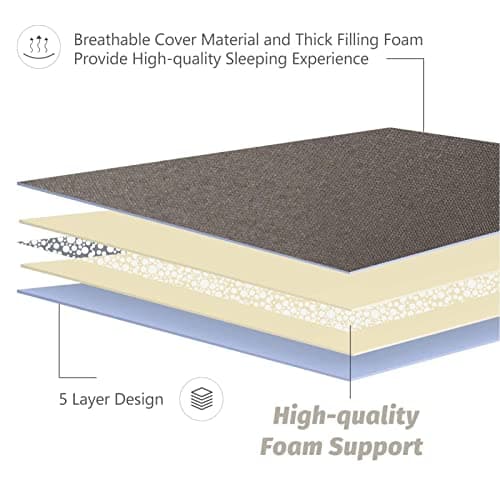 MAXYOYO Japanese Thicken Tatami Mattress, Charcoal Grey, Queen Size