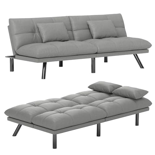 70 Inch Water-Resistant Deep Green Futon Couch Bed for Living Room
