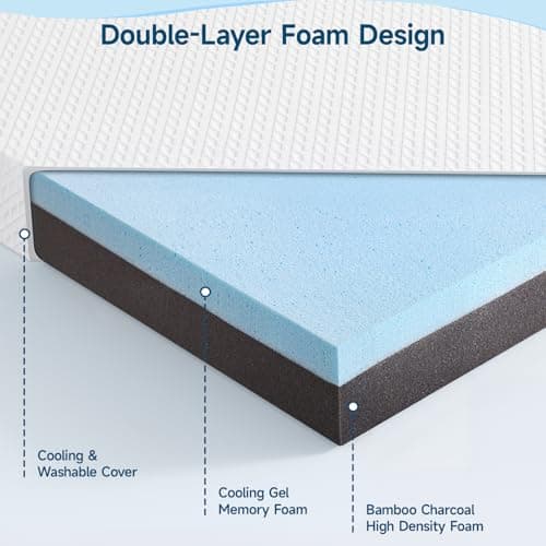 CertiPUR-US & Oeko-Tex Certified 2" Cooling Gel Memory Foam Mattress Topper