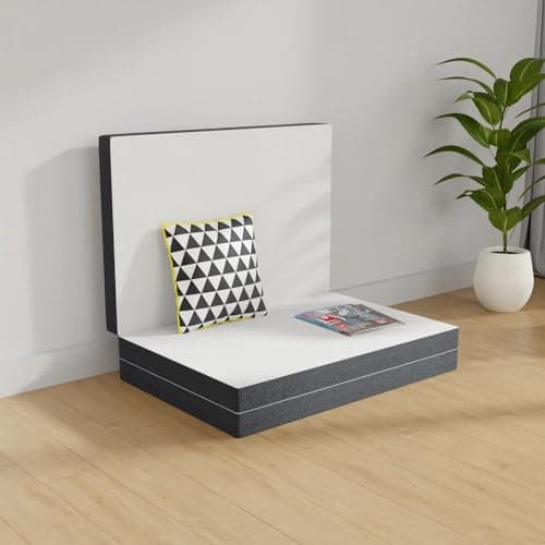 Queen Tri-Fold Memory Foam Mattress Topper - Portable, Washable, Non-Slip Bottom