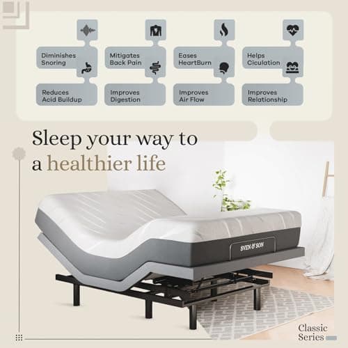 Adjustable Bed Base with Massage, USB, Zero Gravity - Full Size