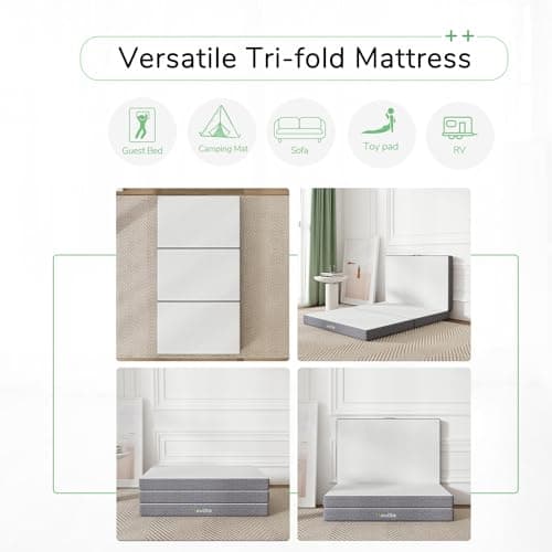 Novilla Tri-Fold Full Mattress, 4 Inch Memory Foam