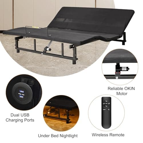 Kangmusi King Size Zero Gravity Adjustable Bed Base Frame