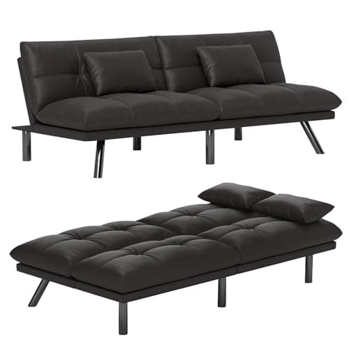 70 Inch Water-Resistant Deep Green Futon Couch Bed for Living Room