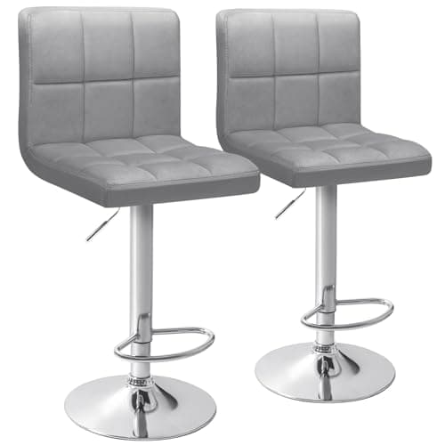 Homall Modern PU Leather Kitchen Bar Stools, Black (Set of 2)