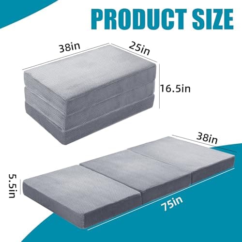 MABOZOO Portable Twin Mattress Topper with Non-Slip Bottom