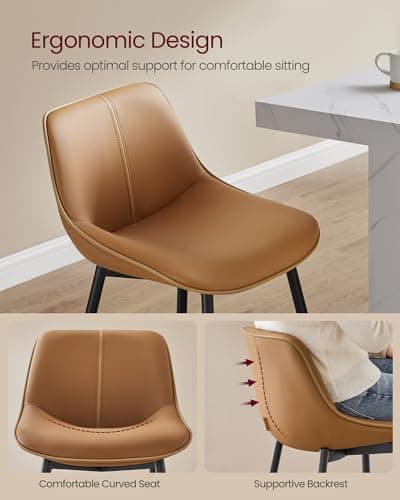 VASAGLE Caramel Brown Counter Height Bar Stool Set ULBC088K01