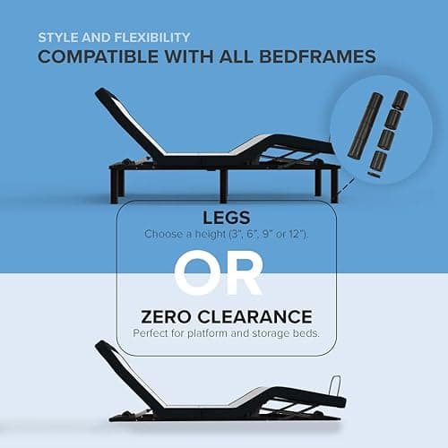 Adjustable Bed Frame with Massage and Storage for Queen Size Beds