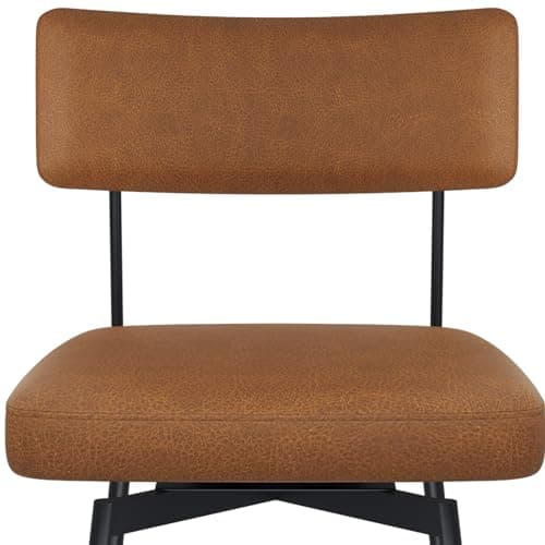 Set of 2 Modern Swivel Bar Stools with Cushion Backs
