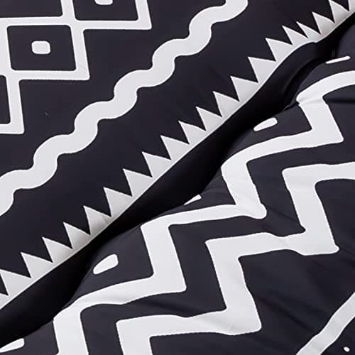MAXYOYO Navy Floral Japanese Foldable Futon Mattress Twin Size