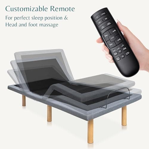 Hedva Massage Bed Frame with USB Ports, LED Light, Easy Assembly