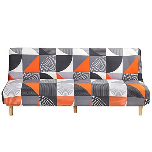 Premium Polyester Futon Cover for Full Size Armless Sofas, Machine Washable Velvet Peacock Blue - SFCT