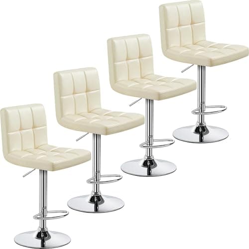 Yaheetech Modern Counter Height Bar Stools Set of 2, Light Gray
