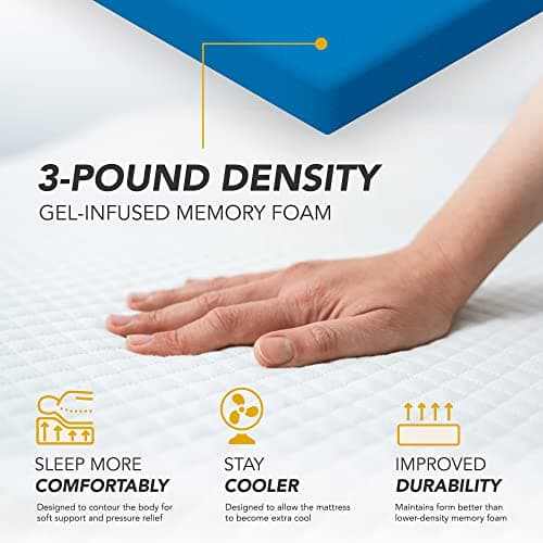 DynastyMattress Foldable Gel Memory Foam Mattress Bed - Queen Size 58"x78"x4"