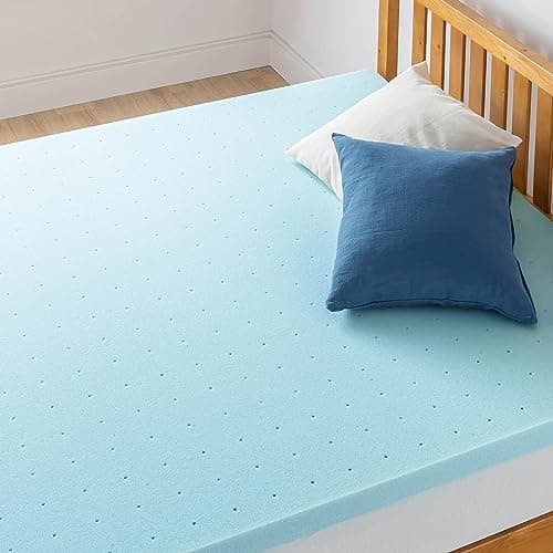 Best Price 2-inch Ventilated Gel Memory Foam Topper - Twin, Blue