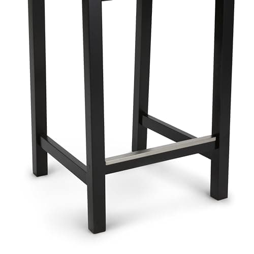 Amazon Basics Black Wooden Bar Stool with Backrest, 24", Set of 2