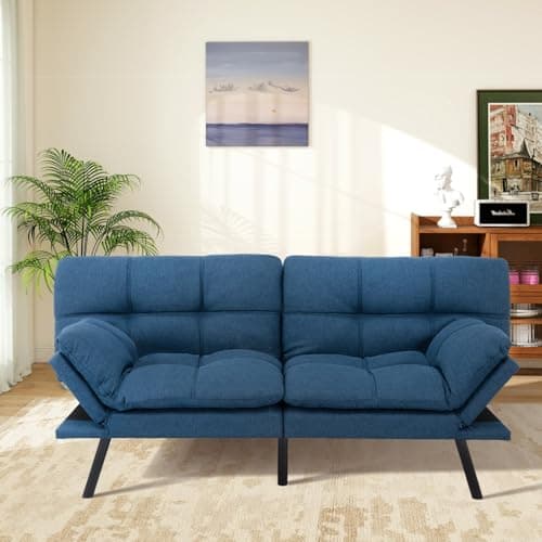 MUUEGM Memory Foam Futon Sofa Bed for Compact Spaces