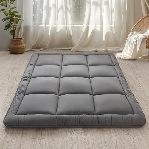 Japanese Folding Mattress for Kids & Adults, Queen Size 60"x80", Grey Memory Foam Tatami Mattress