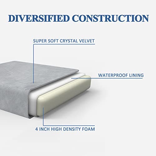 SINWEEK Tri-Fold Mattress Foam Topper with Removable Cover