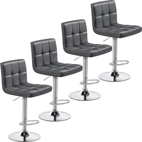 Yaheetech Modern Counter Height Bar Stools Set of 2, Light Gray