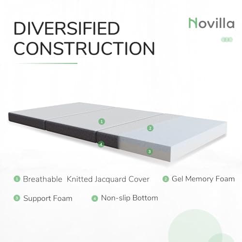 Novilla Tri-Fold Full Mattress, 4 Inch Memory Foam