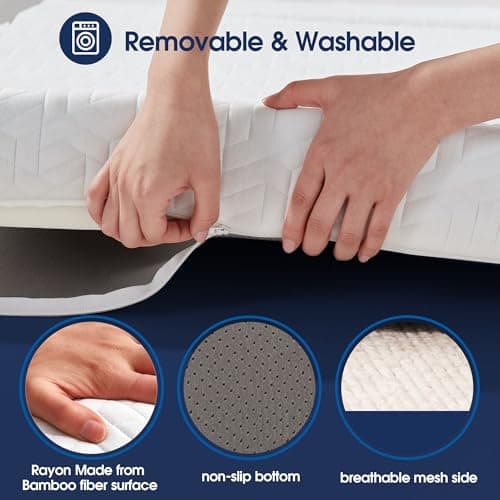 BedLuxury Portable Memory Foam Tri-Fold Mattress - Full Size with Storage Bag