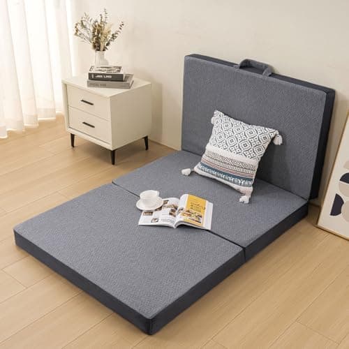 Foldable Tri-Fold Memory Foam Mattress for Travel/RV/Camping/Guest Room - Twin Size