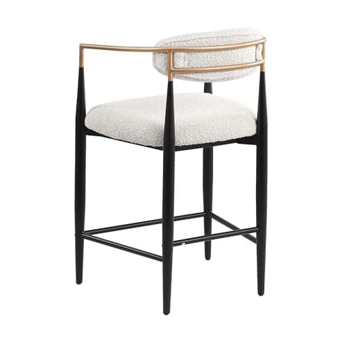 Modern Fort Counter Height Bar Stools Set of 4, 26" Bouclé with Backrest