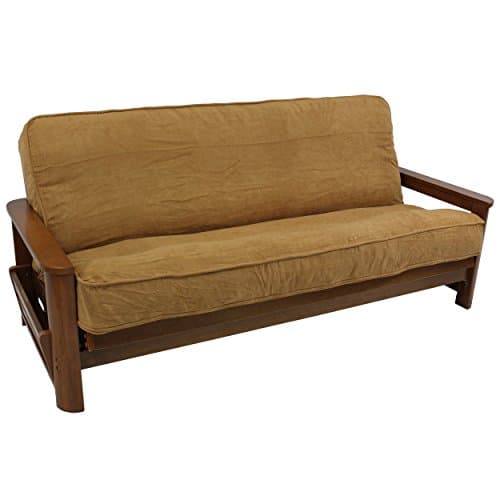 Indigo Full Size Blazing Needles Solid Microsuede Futon Cover