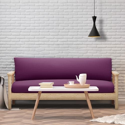Machine Washable Zippered Armless Futon Cover, Purple
