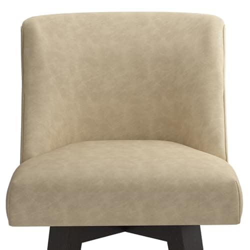 Modern 360°Swivel Bar Stools with Backs and Solid Wood Legs, 26 Inch Height, Denim Blue