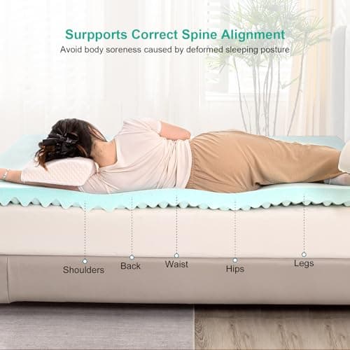 Queen Size 2 Egg Crate Gel Memory Foam Mattress Topper for Back Pain Relief
