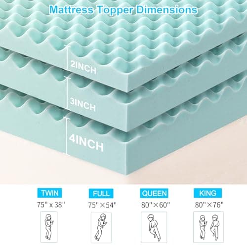 Queen Memory Foam Mattress Topper for Comfort and Back Pain Relief