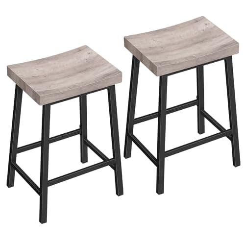 Industrial Style Bar Stools Set of 2, Counter Height, Greige BAHG0801