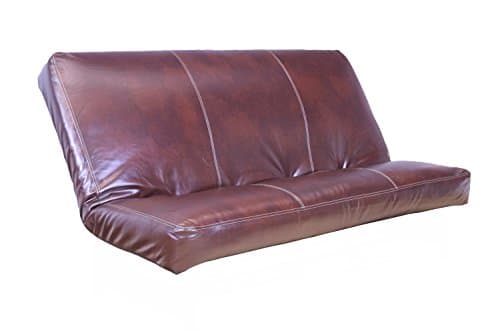 Futon Cover Only, Bonded Leather, Cappuccino, Fits 6-8 Inch Mattresses