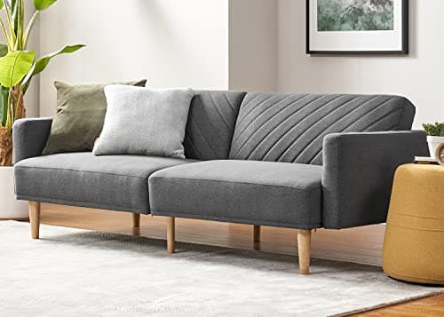 Mopio Olive Green Premium Velvet Futon Sofa Bed