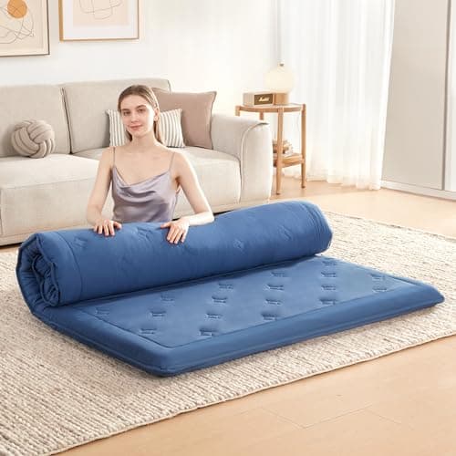 Japanese Foldable Futon Mattress, 4" Memory Foam, Twin, Portable Camp Mat