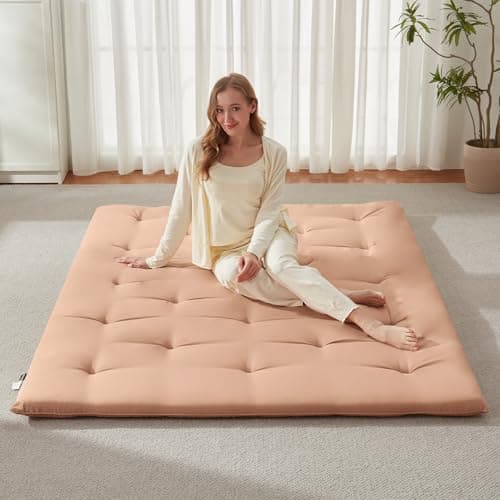 Khaki Japanese Foldable Futon Mattress Queen Size 60"x80"