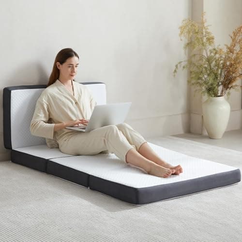 Portable Quad Fold Mattress, Twin Memory Foam for Comfortable Guest Sleep