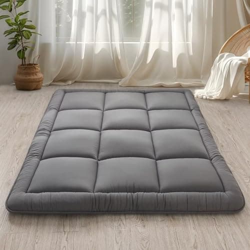 Japanese Futon Mattress - 3" Grey, Foldable & Portable, Dorm & Camping, Full Size 54"x80"