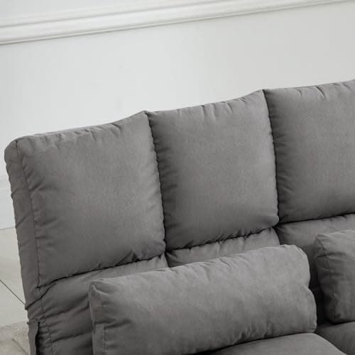 Dark Gray Convertible Floor Sofa Bed with Adjustable Backrest