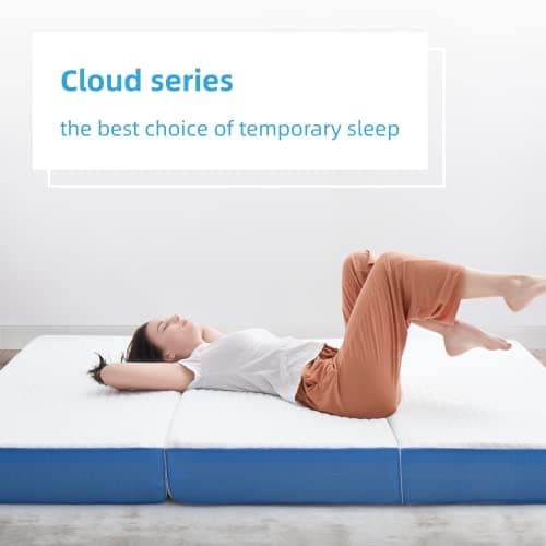 80" x 60" x 6" Foldable Gel Memory Foam Mattress with Carry Bag