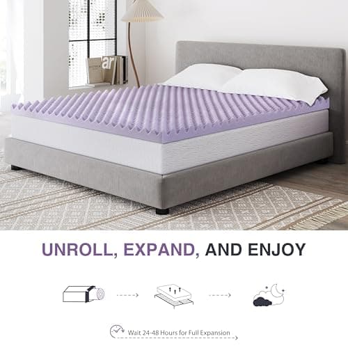 Twin Memory Foam Mattress Topper - Lavender Infused - Cooling - Pressure Relief - 2 Inch