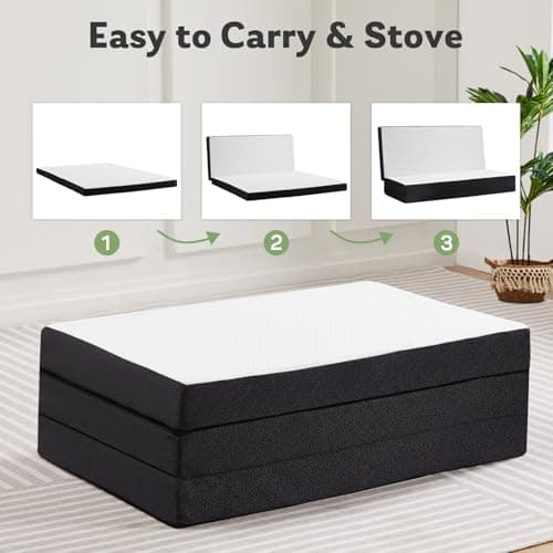 CertiPUR-US Certified 4 Inch Foldable Memory Foam Mattress Pad