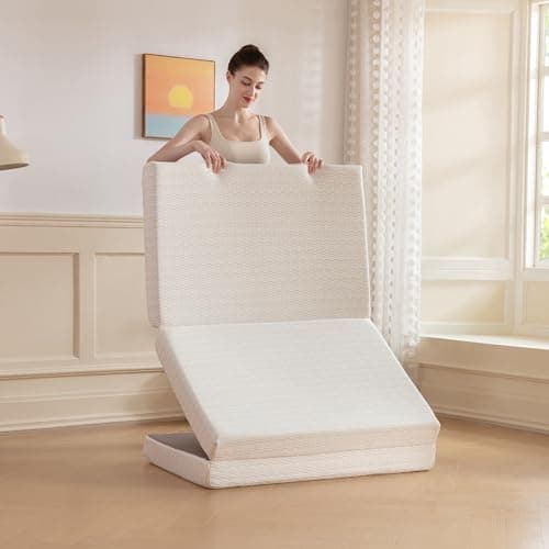MLILY 3-inch Tri-Fold Single Memory Foam Mattress, White