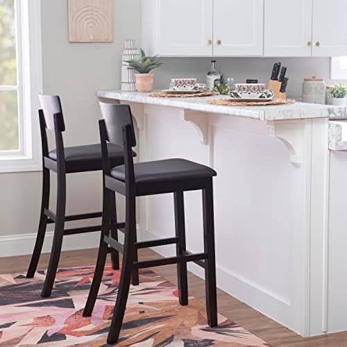 Linon Home Torino Collection Contemporary Black Bar Stool