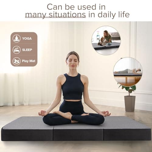 Foldable Tri-Fold Memory Foam Mattress for Travel/RV/Camping/Guest Room - Twin Size