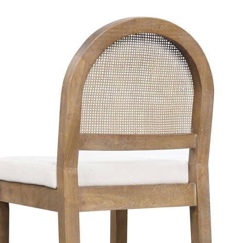 Nathan James Bailey Natural Boucle Bar Stool, Light Brown/Cream, Set of 2