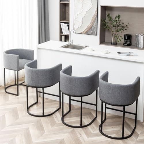 Modern Black Counter HeightBar Stool Set of 2